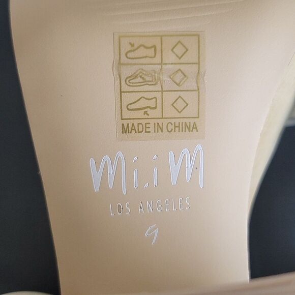 BRAND NEW MI,IM LOS ANGELES LEATHER WOODEN PLATFORM HIGH HEEL SANDALS - Picture 15 of 16